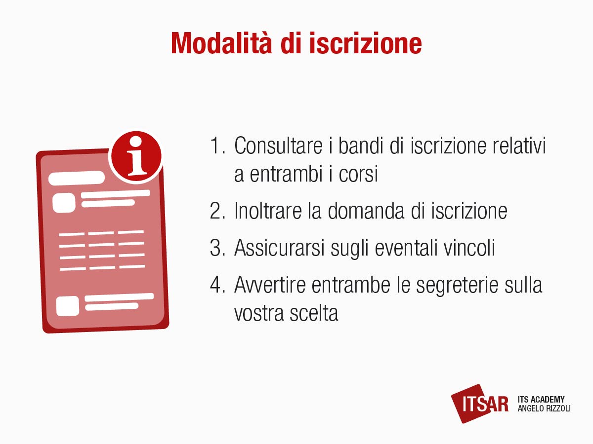 Modalità di iscrizione ITS e università