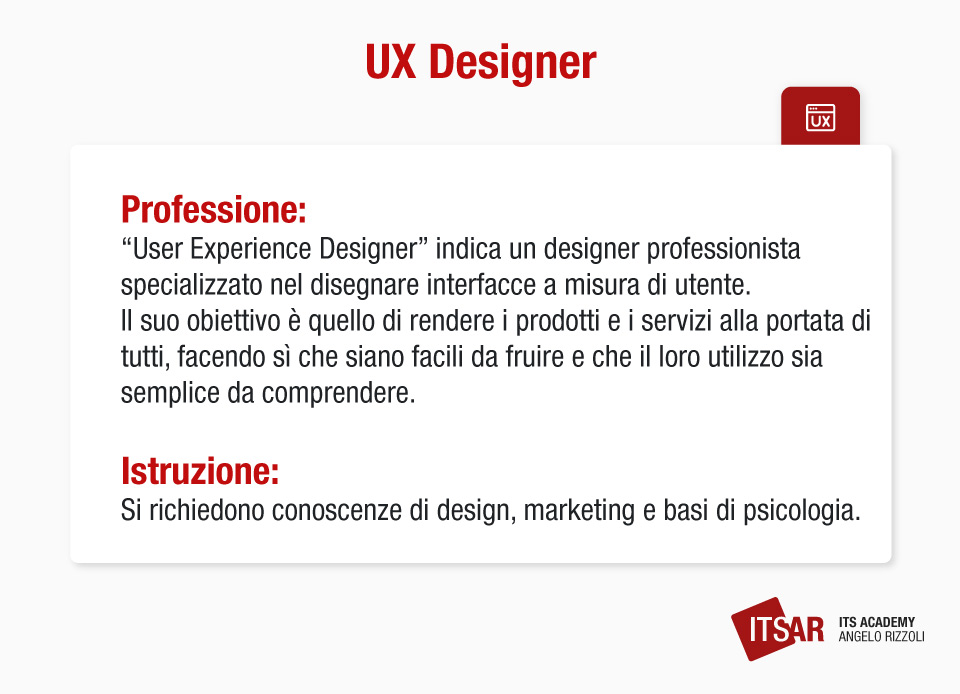 Informazioni sulla professione di UX Designer