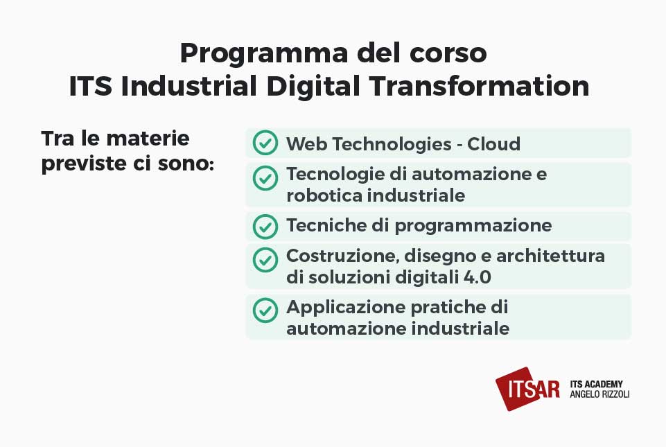 Programma del corso ITS Industrial Digital Transformation