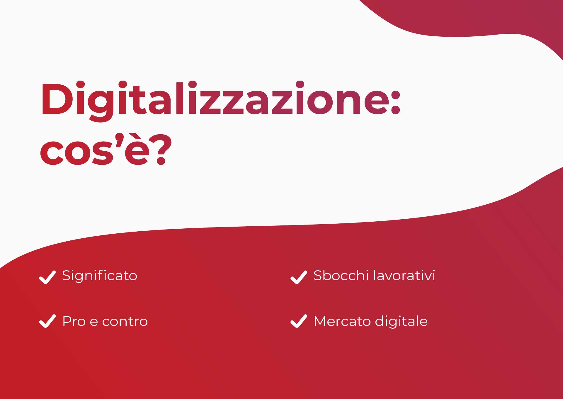 Sommario Cos'è la Digitalizzazione