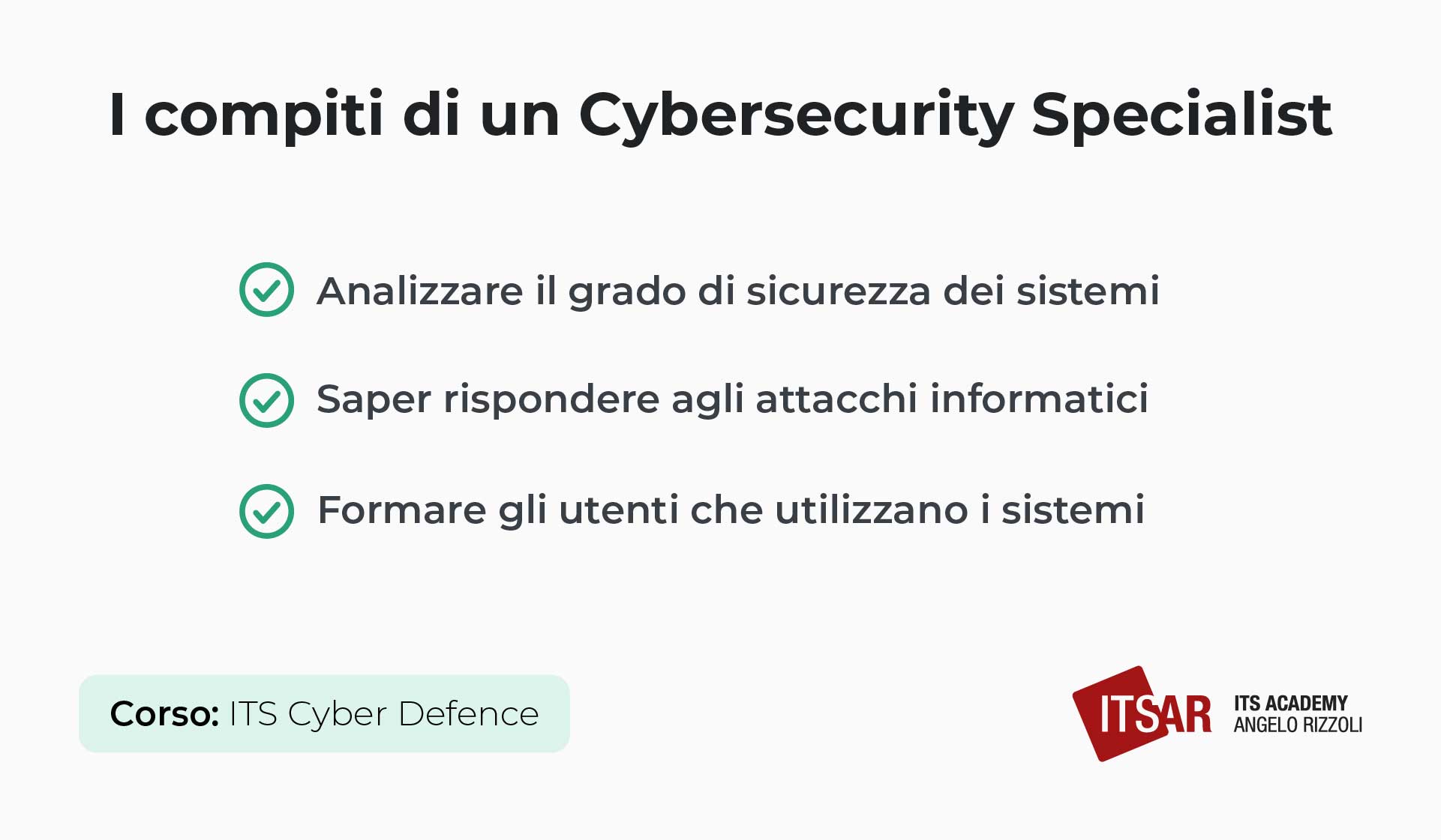 I compiti di un Cybersecurity Specialist corso Cyber Defence