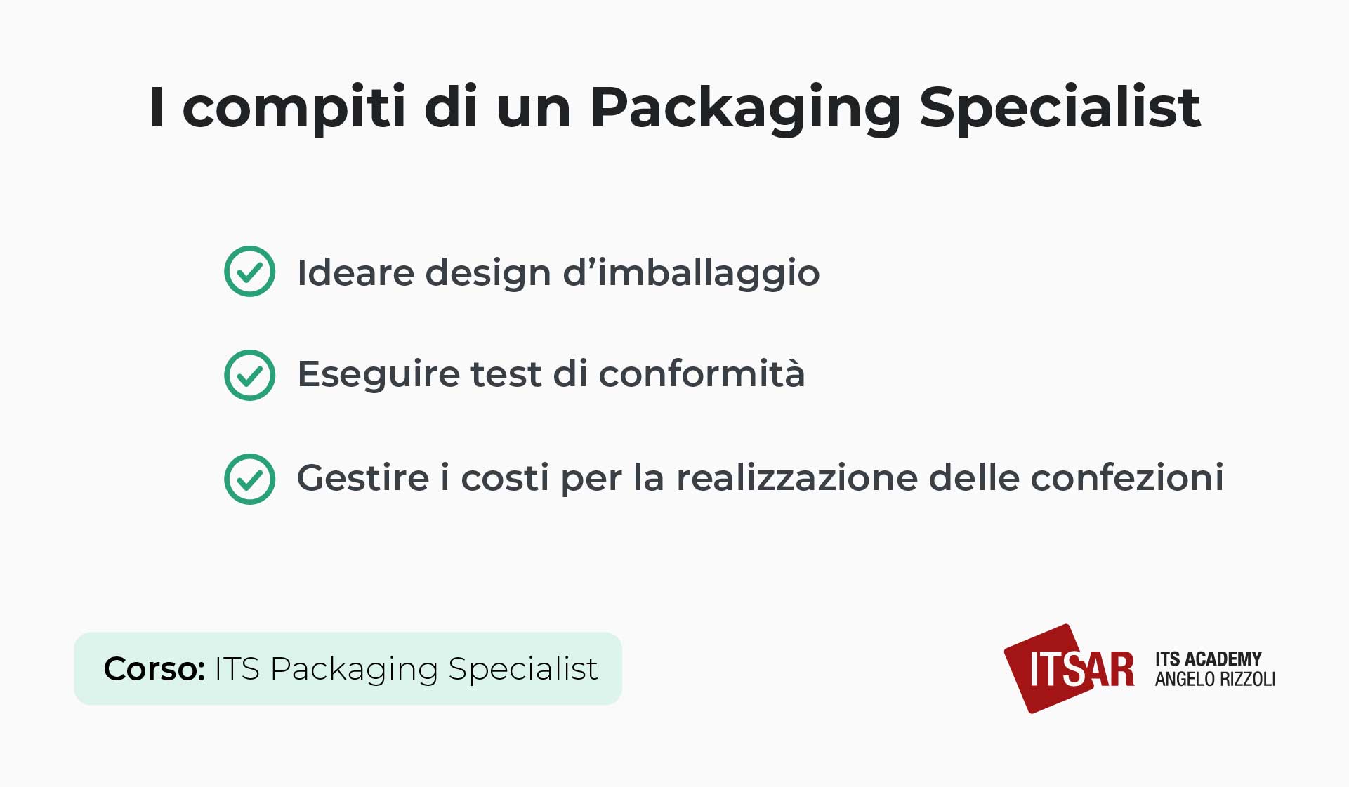 I compiti di un Packaging Specialist corso Packaging Specialist